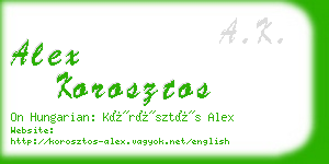 alex korosztos business card